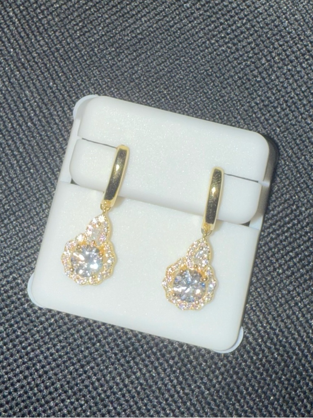Gorgeous Genuine Moissanite Gold Earrings (SOLD)